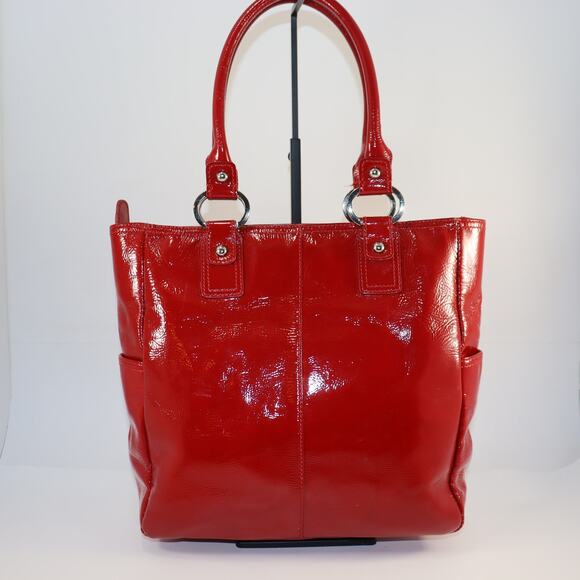 Nordstrom Red Patent Leather Tote Bag - Picture 2 of 8
